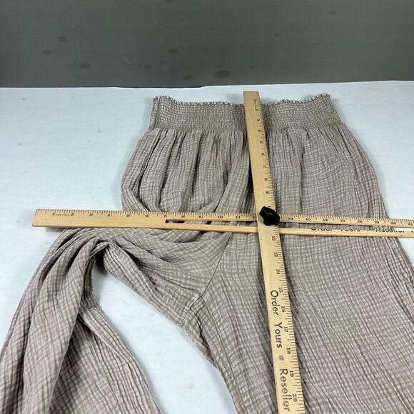 Z Supply Gauze Wide Leg Lounge Pants Women’s Size L Neutral Crinkle Cotton Relax - Picture 5 of 12